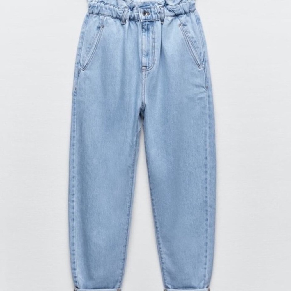 Zara baggy paperbag jeans size 10